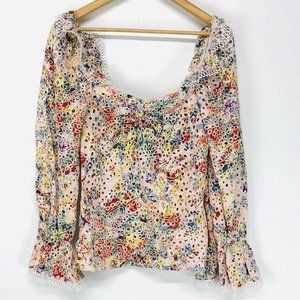 en saison Pastel Pink Floral Blouse